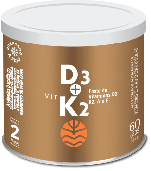 Vitamina D3 + Vitamina K2 - Suplemento de 60 Cápsulas