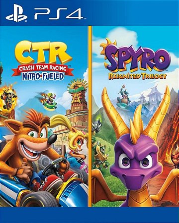 Pacote de Jogos Crash Team Racing Nitro-Fueled + Spyro Trilogy PS4 Mídia Digital