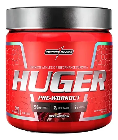 Pré-Treino Huger Black Widow 320g - Integralmedica