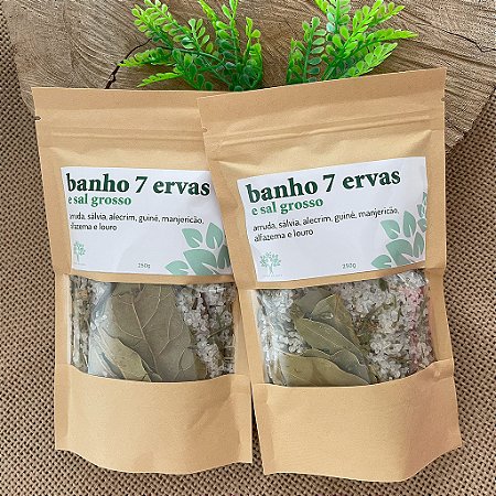 Banho 7 Ervas com Sal Grosso - Purificação e Energização