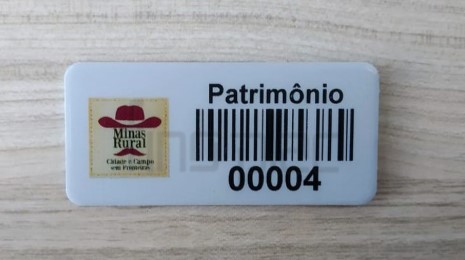 1000 Etiqueta de Patrimônio em Alumínio 45x15mm