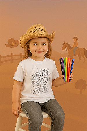 Camiseta Infantil Colorir Country – Dvinte Roots Kids