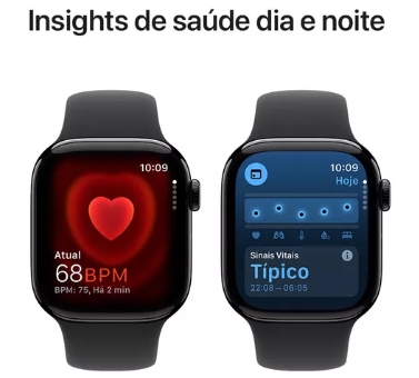 Apple Watch Series 10 GPS • Caixa preta brilhante de alumínio