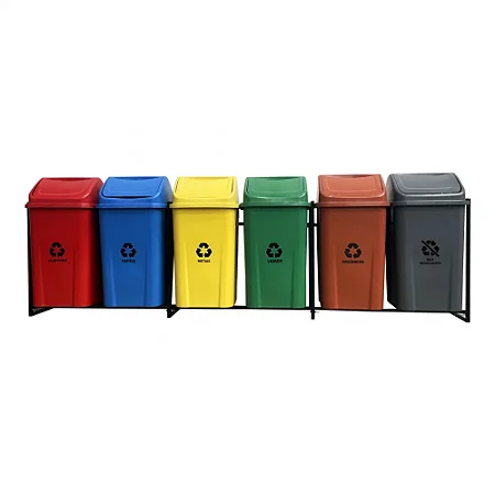 Conjunto Coleta Seletiva Dutra Plásticos 100L com 6 Lixeiras