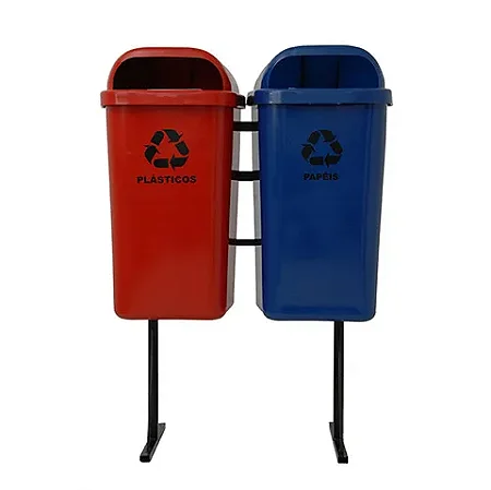Conjunto Coleta Seletiva  Dutra Plásticos 50 Litros  2 Lixeiras
