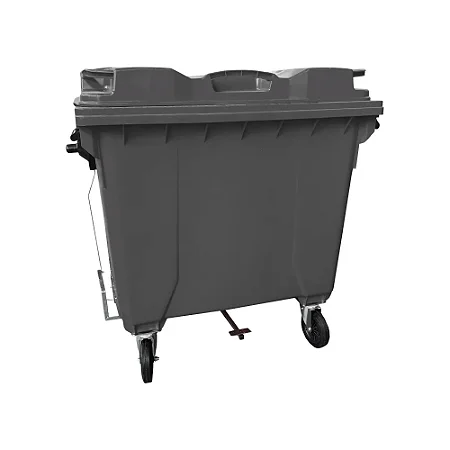 Container Plástico Cinza 1000 Litros Com Pedal