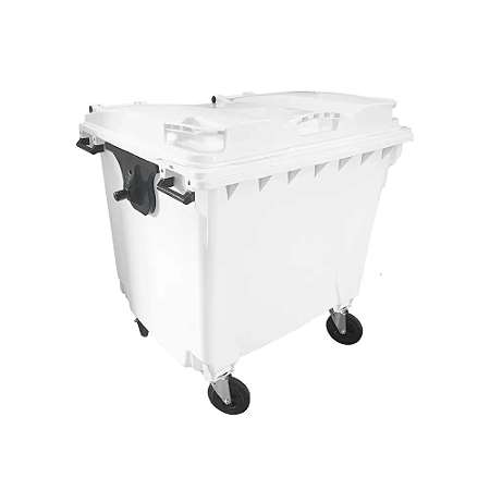 Container de Lixo ou Lixeira Branco em Plástico 1000L