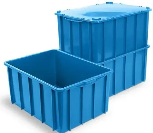 Caixa Organizadora 130L Com Tampa Azul