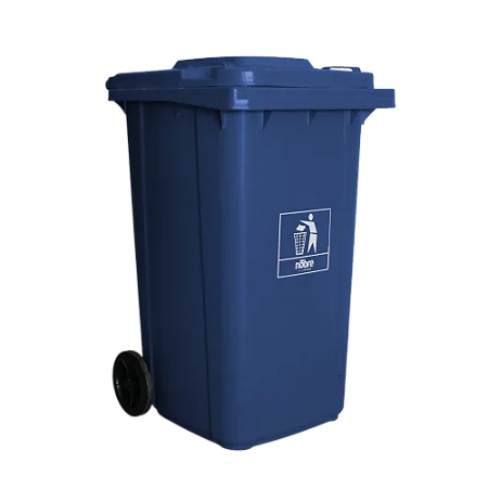 Coletora Plástica Com Rodas - 240 Litros - Azul - Mod. Europeu - Nobre