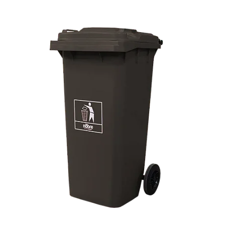 Coletora Plástica c/ Rodas - 120l - Cinza - Mod. Europeu - Nobre