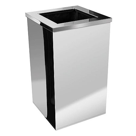 Lixeira Quadrada Com Aro Em Aço Inox 100 Litros Binnox