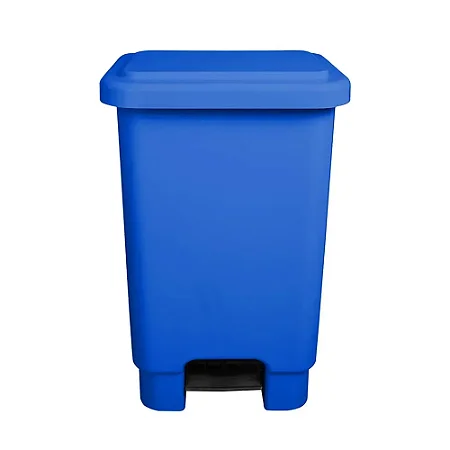 Lixeira Plástica Retangular 50 litros Azul Com Pedal