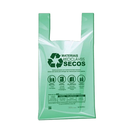 Sacola Plástica Biodegradável Verde 30x40