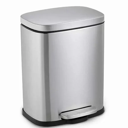 Lixeira Inox Retangular com Pedal 5 Litros Escovado