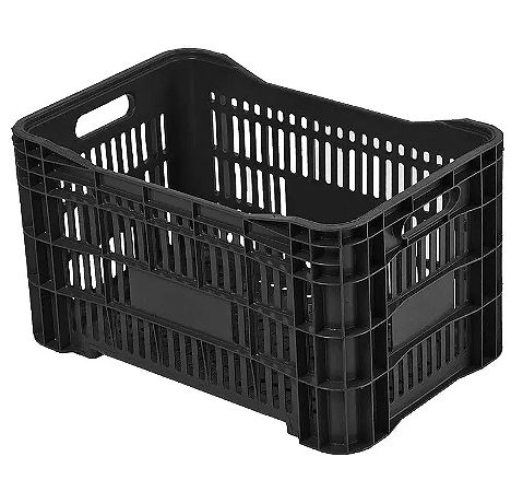 Caixa Plástica Agrícola Vazada - 20 KG 50 litros PRETA