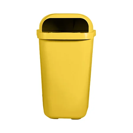 Lixeira Individual Coleta Seletiva Com Suporte Amarela 50L
