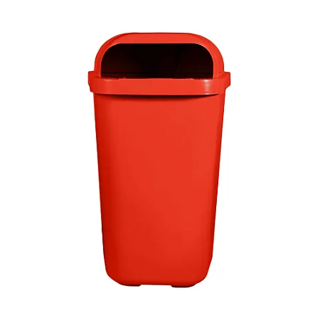Lixeira Individual Coleta Seletiva Com Suporte Plástico Vermelha 50L