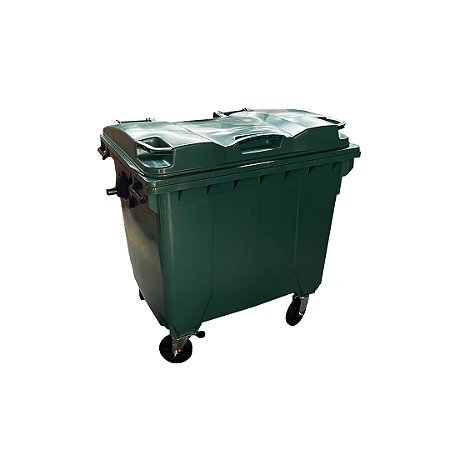 Container de Lixo ou Lixeira Verde em Plástico 1000L