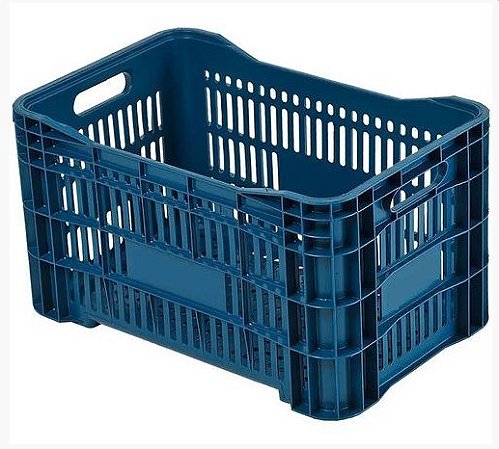 Caixa Plástica Agrícola Vazada - 20 KG 50 litros Azul
