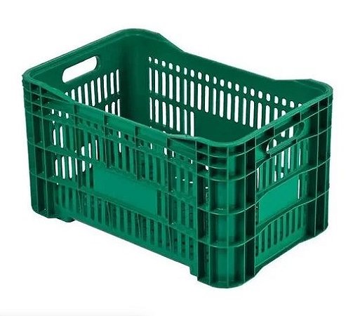 Caixa Plástica Agrícola Vazada - 20 KG 50 litros VERDE