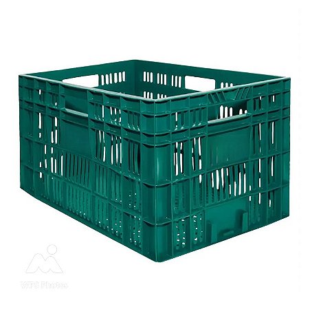 Caixa Plástica Agrícola Vazada - 30kg 60 Litros VERDE