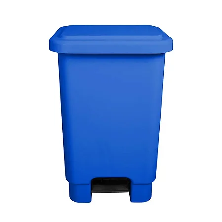 Lixeira Plástica Retangular 100 litros Azul Com Pedal