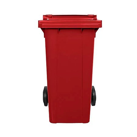Contêiner de Lixo ou Lixeira Com Rodas 120 Litros Vermelho