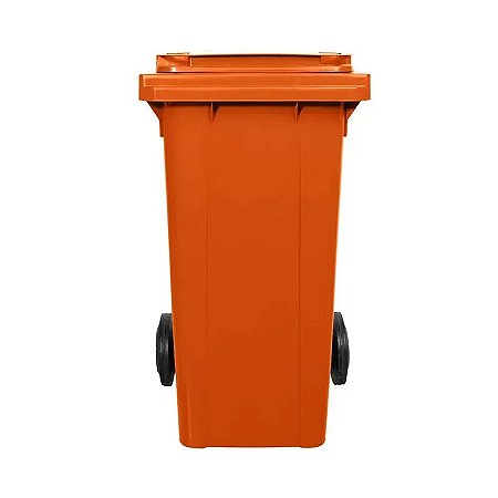 Contêiner de Lixo ou Lixeira Com Rodas 120 Litros Laranja