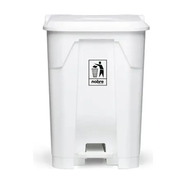 Lixeira Plástica com Pedal 100 Litros Branca– Nobre