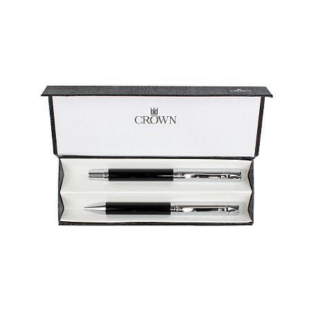 Kit Premium Crown Jazz Esferográfica e Tinteiro Preta YW40057P (3419)