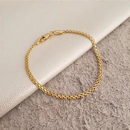 Pulseira Escrava Com Filhos Banhada a Ouro 18k Semi Joias