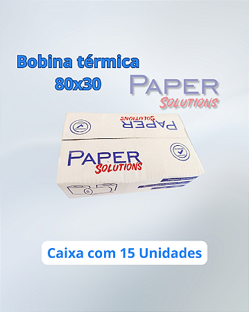 Bobina Térmica 80x30 para Impressora e PDV - Caixa com 15 Unidades
