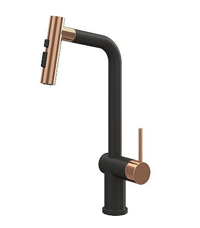 Misturador Monocomando Debacco 500 - Rose Gold & Black