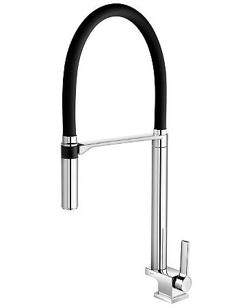 Torneira Cozinha Bica Alta Mesa Doc Docol - Cromado/Preto