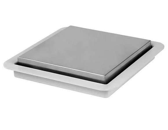 Ralo Linear Elleve Square Tampa 15x15cm - Inox