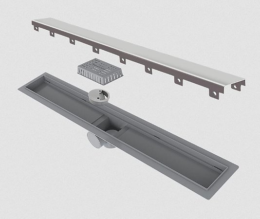 Ralo Linear Elleve Smart 60cm s/ Sifão - Tampa Inox