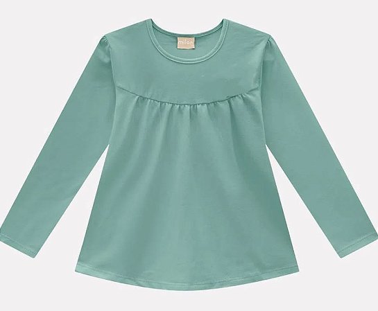 Blusa Infantil Manga Longa Feminina Milon - Tamanho 8