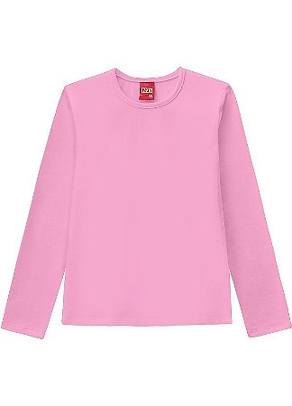 Blusa Infantil Kyly em Malha Térmica Rosa - Tamanho 8