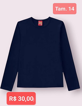 Blusa  Malha Térmica Azul - Tamanho 14