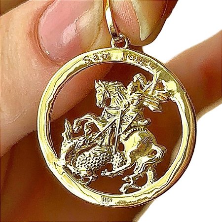 Pingente São Jorge em ouro 18k