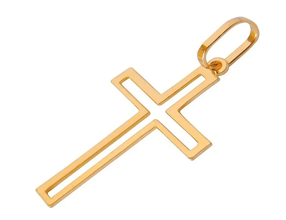 Pingente Cruz Crucifixo vazado em ouro 18k