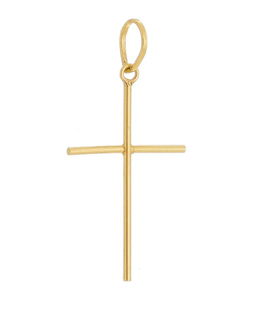 Pingente Cruz Crucifixo palito em ouro 18k