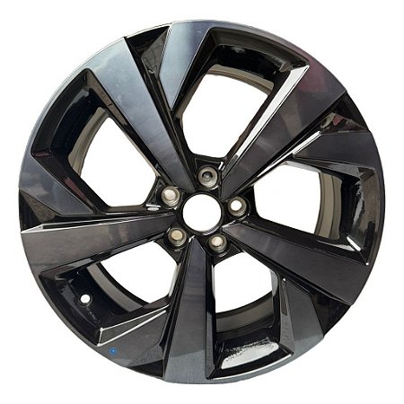 Roda Nivus Highline 2025 Aro 17 Original Volkswagen 5x100 Preto Diamantado Fumê