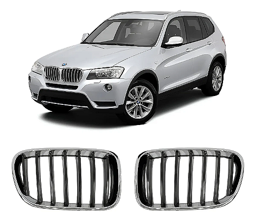 Grade Cromada Parachoque Dianteiro Bmw X3 2011 2012 2013 2014 2015 2016 2017
