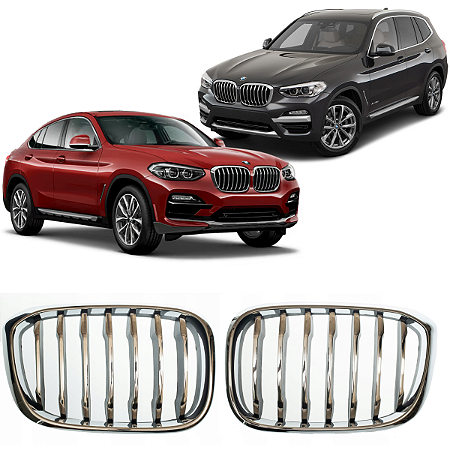 Grade Cromada Parachoque Dianteiro Bmw X3 X4 2018 2020 2021