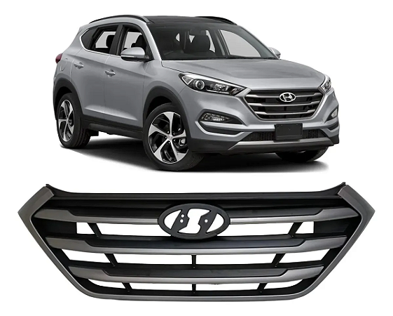Grade Frontal Cinza Parachoque Dianteiro Tucson 2016 2017 2018 2019 2020 86350D3000