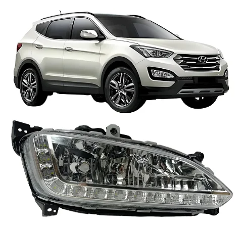 Farol de Milha Santa Fé 2013 2014 2015 Com Led Direito