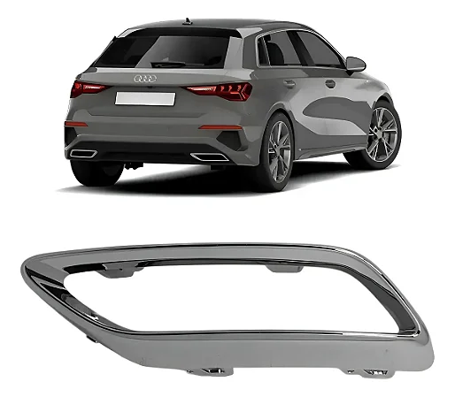 Friso Cromado Ponteira Escapamento Audi A3 2021 2023 2024 Ld