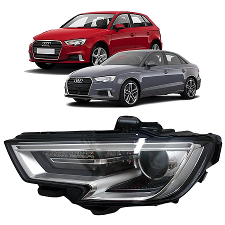 Farol Led Xenon Audi A3 2017 2018 2019 2020 Lado Esquerdo