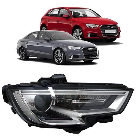 Farol Led Xenon Audi A3 2017 2018 2019 2020 Lado Passageiro